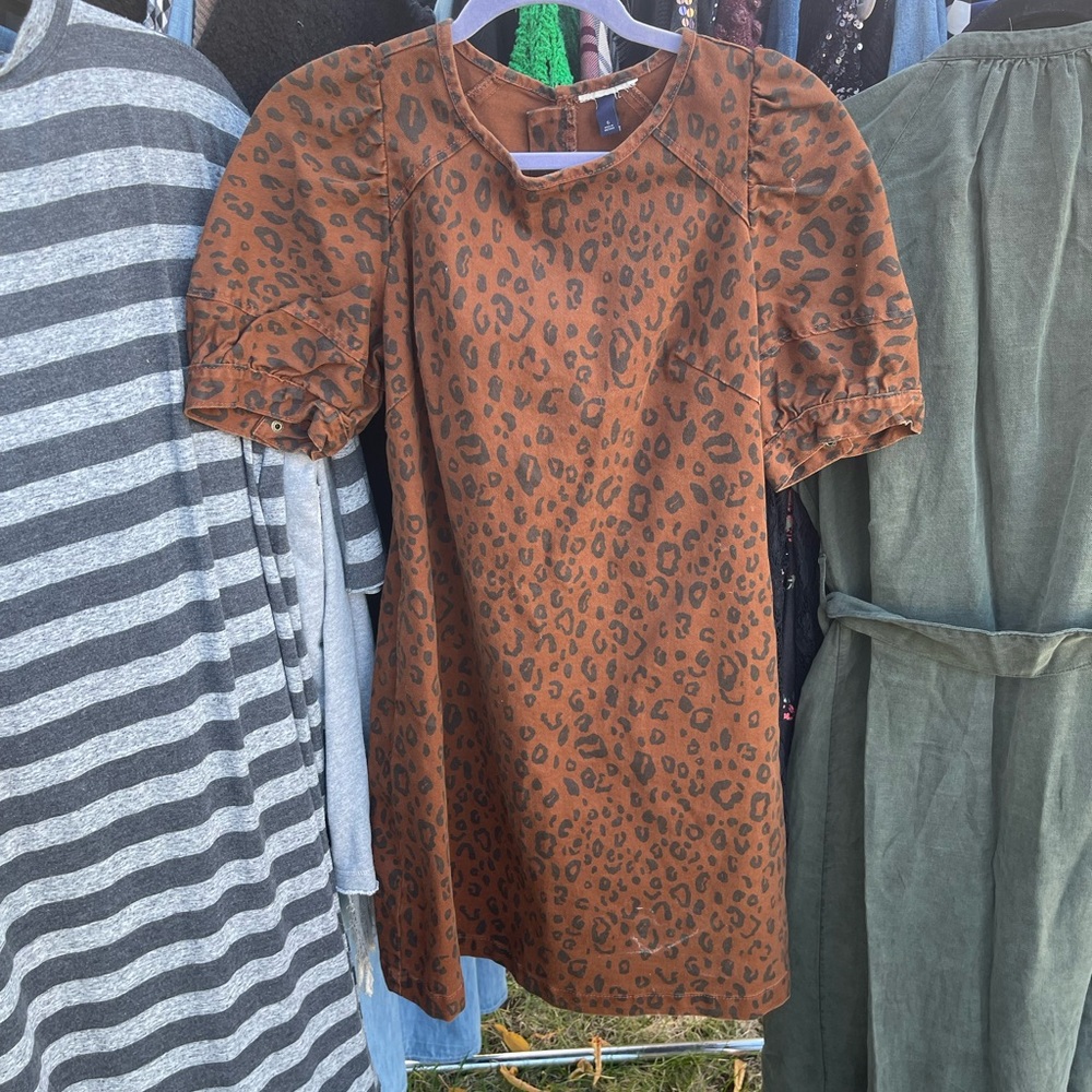 Leopard denim dress
